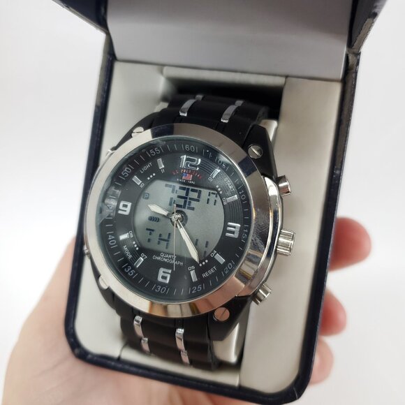 Mens U.S. Polo Assn.Analog-Digital Watch Luminous Dial NWT - Picture 2 of 9